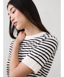 BANANA REPUBLIC FACTORY STORE ストライプ フォーエバー ショートスリーブセーター