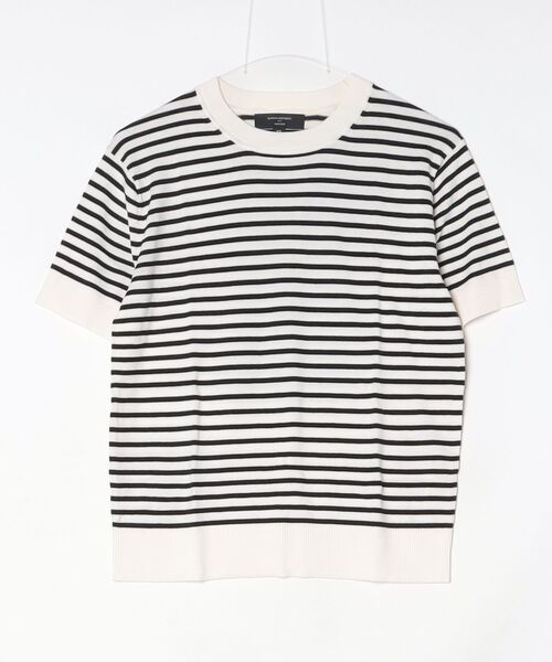 BANANA REPUBLIC FACTORY STORE（バナナリパブリック ファクトリーストア）の「BANANA REPUBLIC FACTORY STORE　　ストライプ フォーエバー ショートスリーブセーター（ニット/セーター・レディース・ブラック/ホワイト系その他・M/S/XS/L）」の6枚目の写真