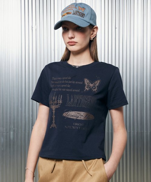 LARTIGENT（ラーティゼン）の「L2 LARTIGENT T-SHIRT(NAVY)（Tシャツ/カットソー・レディース・その他・FREE）」の3枚目の写真