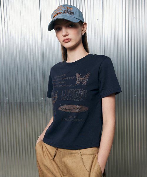 LARTIGENT（ラーティゼン）の「L2 LARTIGENT T-SHIRT(NAVY)（Tシャツ/カットソー・レディース・その他・FREE）」の4枚目の写真