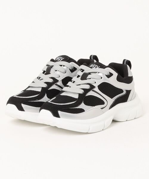 algy（アルジー）の「ALGY / 配色メッシュ アクティブ スニーカー（スニーカー・キッズ・サックスブルー/ホワイト/ブラック・22.0cm/24.0cm/21.0cm/20.0cm/23.0cm）」の2枚目の写真