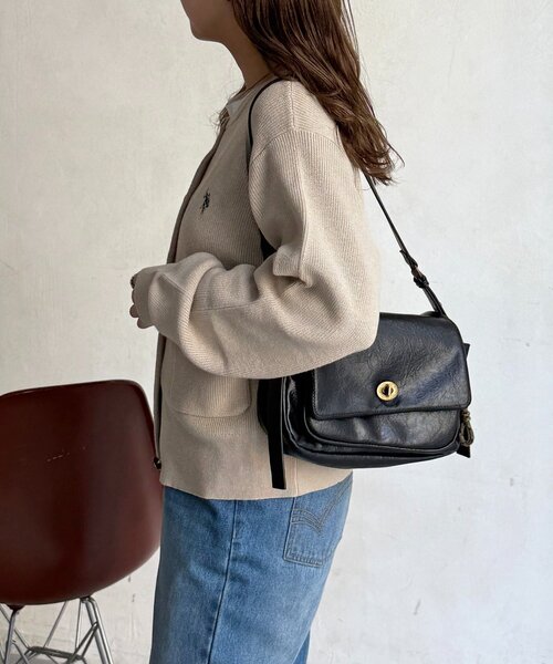 U.S. POLO ASSN.（ユーエスポロアッスン）の「【U.S. POLO ASSN.】畦編み金ボタンカーディガン（カーディガン/ボレロ・レディース・ピンク/ネイビー/アイボリー/グレー・FREE）」の12枚目の写真