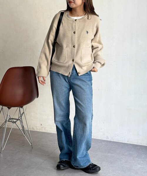 U.S. POLO ASSN.（ユーエスポロアッスン）の「【U.S. POLO ASSN.】畦編み金ボタンカーディガン（カーディガン/ボレロ・レディース・ピンク/ネイビー/アイボリー/グレー・FREE）」の15枚目の写真