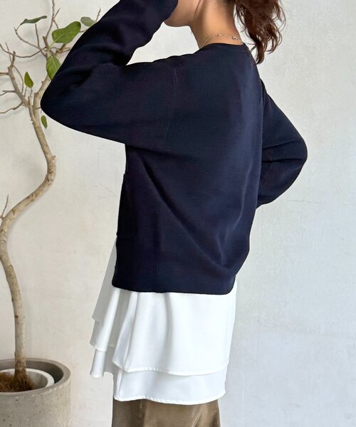 U.S. POLO ASSN.（ユーエスポロアッスン）の「【U.S. POLO ASSN.】畦編み金ボタンカーディガン（カーディガン/ボレロ・レディース・ピンク/ネイビー/アイボリー/グレー・FREE）」の20枚目の写真