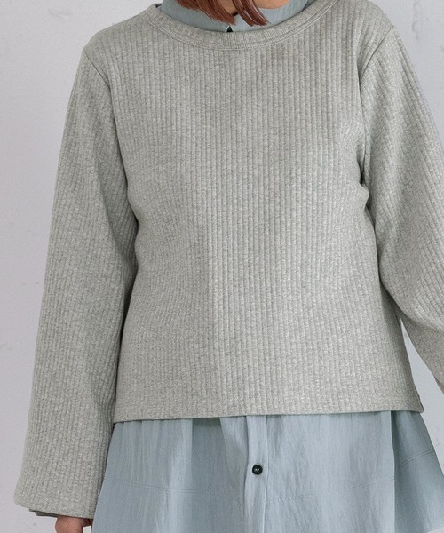 POU DOU DOU（プードゥドゥ）の「フレアスリーブトップス（Tシャツ/カットソー・レディース・グレー/ブルー/ブラック/アイボリー・3）」の13枚目の写真