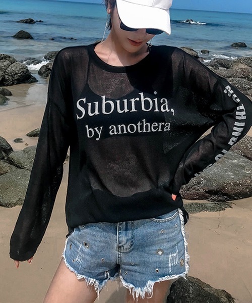 Riff(リフ)の「シアーロゴプリントロンT(Tシャツ/カットソー・レディース・アイボリー/ブラック・FREE)」の19枚目の写真