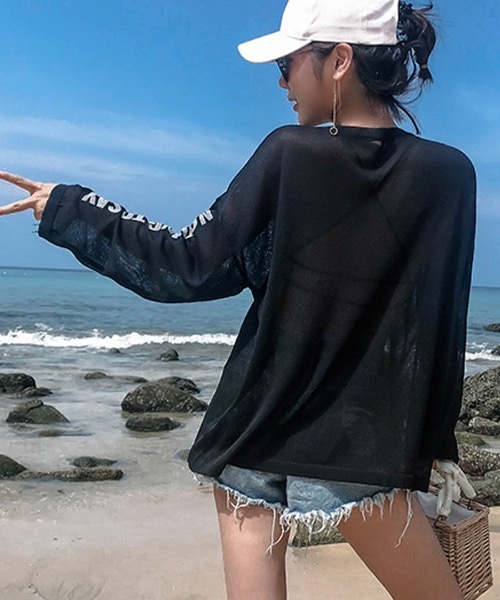 Riff(リフ)の「シアーロゴプリントロンT(Tシャツ/カットソー・レディース・アイボリー/ブラック・FREE)」の20枚目の写真