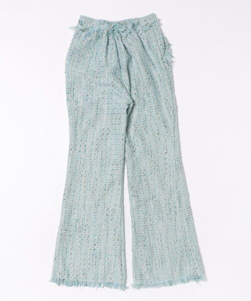 ENCLOSURE(エンクロージャー)の「【ENCLOSURE】Tweed fringe wide pants(その他パンツ・レディース・グリーン/ブラウン/ブルー・FREE)」の14枚目の写真