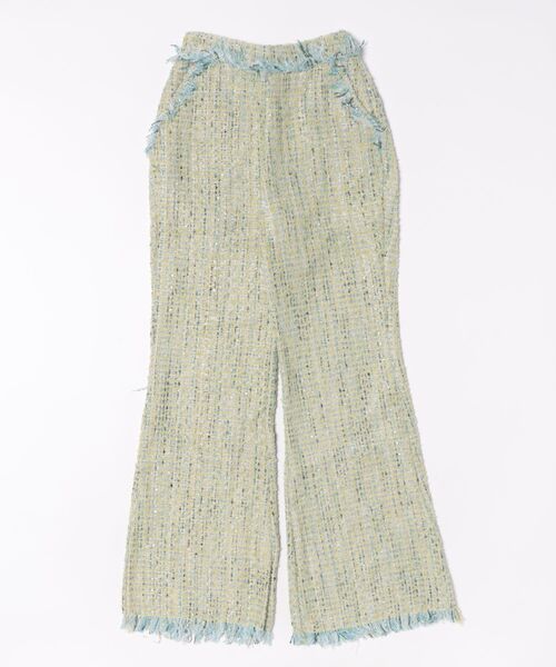 ENCLOSURE(エンクロージャー)の「【ENCLOSURE】Tweed fringe wide pants(その他パンツ・レディース・グリーン/ブラウン/ブルー・FREE)」の15枚目の写真