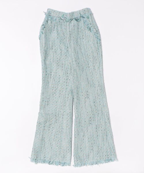 ENCLOSURE(エンクロージャー)の「【ENCLOSURE】Tweed fringe wide pants(その他パンツ・レディース・グリーン/ブラウン/ブルー・FREE)」の16枚目の写真