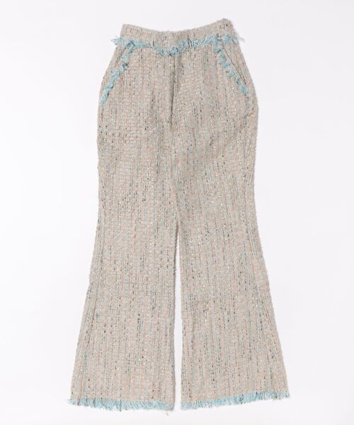 ENCLOSURE(エンクロージャー)の「【ENCLOSURE】Tweed fringe wide pants(その他パンツ・レディース・グリーン/ブラウン/ブルー・FREE)」の17枚目の写真