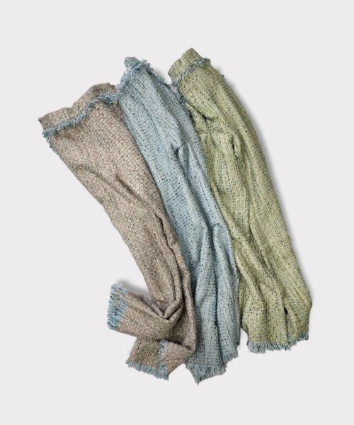 ENCLOSURE(エンクロージャー)の「【ENCLOSURE】Tweed fringe wide pants(その他パンツ・レディース・グリーン/ブラウン/ブルー・FREE)」の5枚目の写真