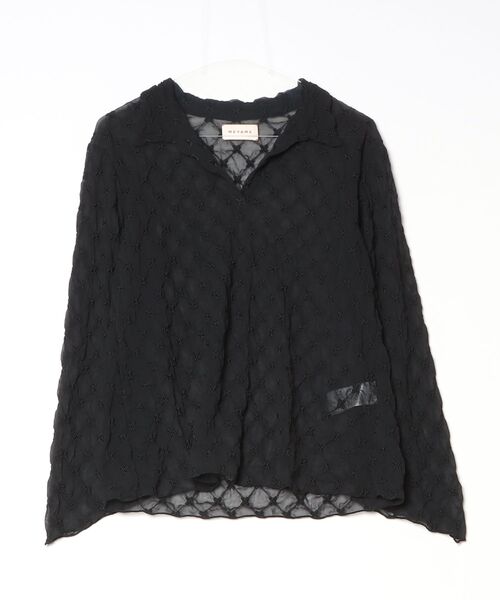 MEYAME(メヤメ)の「MEYAME/メヤメ レーススキッパーブラウス LACE SKIPPER BLOUSE(シャツ/ブラウス・レディース・ネイビー/ブラック・FREE)」の6枚目の写真