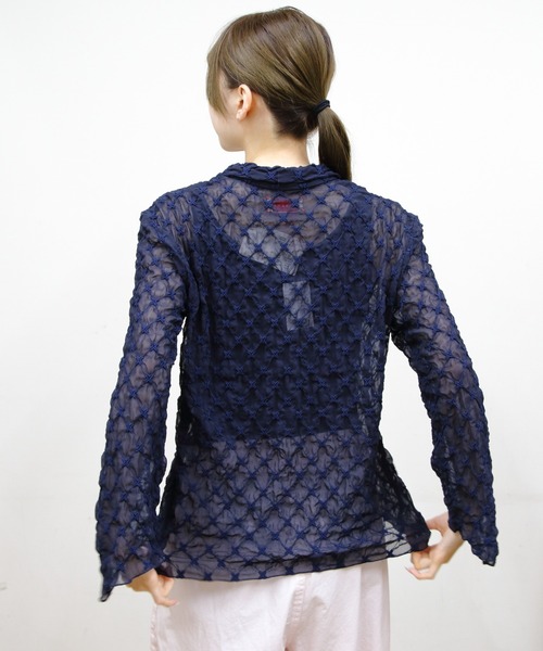 MEYAME(メヤメ)の「MEYAME/メヤメ レーススキッパーブラウス LACE SKIPPER BLOUSE(シャツ/ブラウス・レディース・ネイビー/ブラック・FREE)」の10枚目の写真