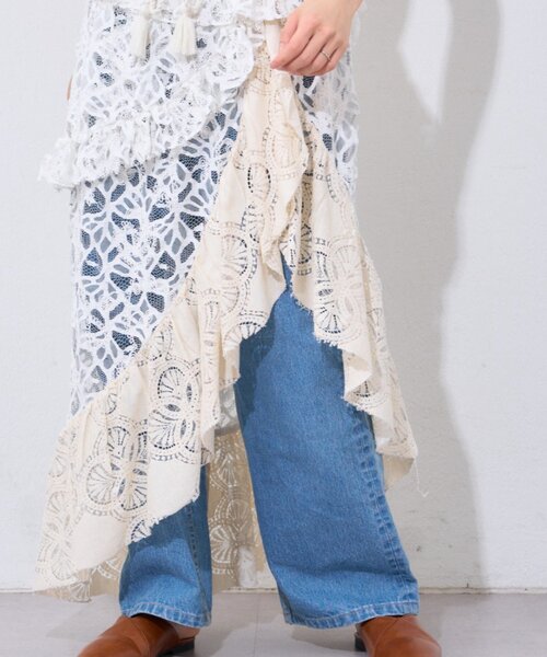 etsinta（エシンタ）の「【etsinta/エシンタ】レースアシメスカートINDIA（スカート・レディース・アイボリー・ONE SIZE）」の7枚目の写真