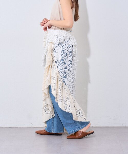 etsinta（エシンタ）の「【etsinta/エシンタ】レースアシメスカートINDIA（スカート・レディース・アイボリー・ONE SIZE）」の8枚目の写真