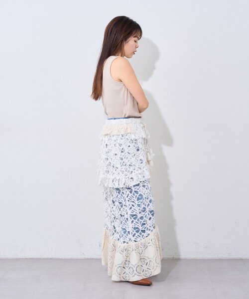 etsinta（エシンタ）の「【etsinta/エシンタ】レースアシメスカートINDIA（スカート・レディース・アイボリー・ONE SIZE）」の12枚目の写真