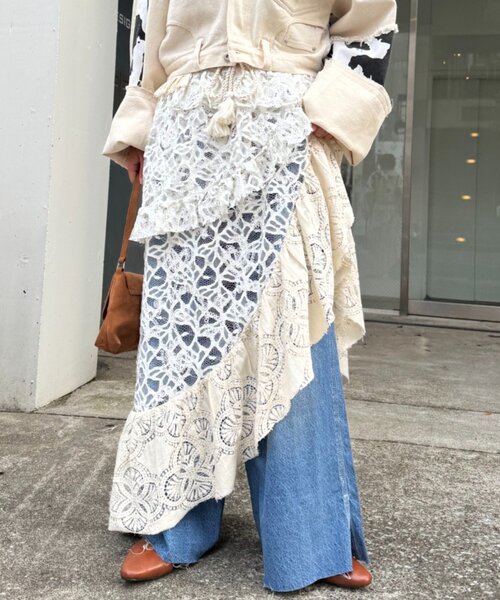 etsinta（エシンタ）の「【etsinta/エシンタ】レースアシメスカートINDIA（スカート・レディース・アイボリー・ONE SIZE）」の16枚目の写真