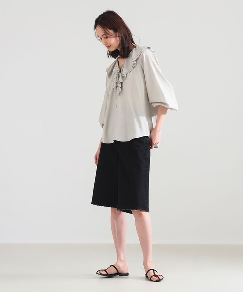 Demi-Luxe BEAMS（デミルクス ビームス）の「【8/6値下げ】ラッフル ボリューム ブラウス［手洗い可］（シャツ/ブラウス・レディース・ブラック系その他3/ホワイト・ONE SIZE）」の10枚目の写真