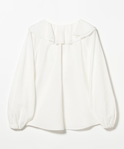 Demi-Luxe BEAMS（デミルクス ビームス）の「【8/6値下げ】ラッフル ボリューム ブラウス［手洗い可］（シャツ/ブラウス・レディース・ブラック系その他3/ホワイト・ONE SIZE）」の14枚目の写真