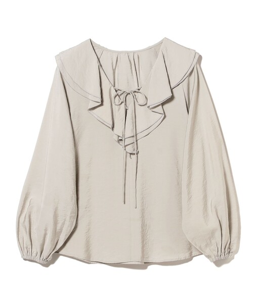 Demi-Luxe BEAMS（デミルクス ビームス）の「【8/6値下げ】ラッフル ボリューム ブラウス［手洗い可］（シャツ/ブラウス・レディース・ブラック系その他3/ホワイト・ONE SIZE）」の16枚目の写真