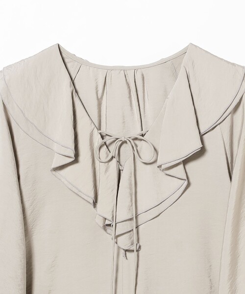 Demi-Luxe BEAMS（デミルクス ビームス）の「【8/6値下げ】ラッフル ボリューム ブラウス［手洗い可］（シャツ/ブラウス・レディース・ブラック系その他3/ホワイト・ONE SIZE）」の17枚目の写真