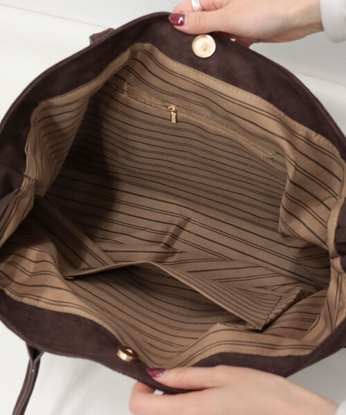 fredy emue（フレディエミュ）の「フェイクスエードワイドトートバッグ（トートバッグ・レディース・ブラウン/ブラック・FREE）」の5枚目の写真