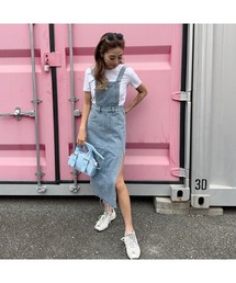 Flugge（フラッジー）の「サイドスリットサロペットスカート（サロペット/オーバーオール）」