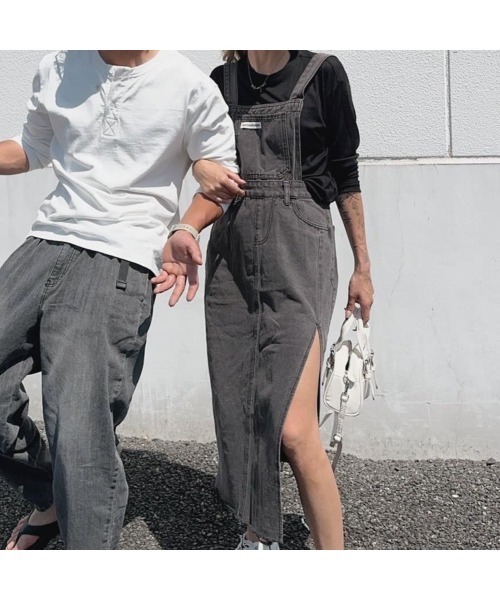 セール】サイドスリットサロペットスカート（サロペット