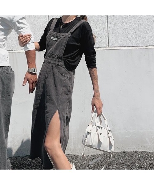 セール】サイドスリットサロペットスカート（サロペット