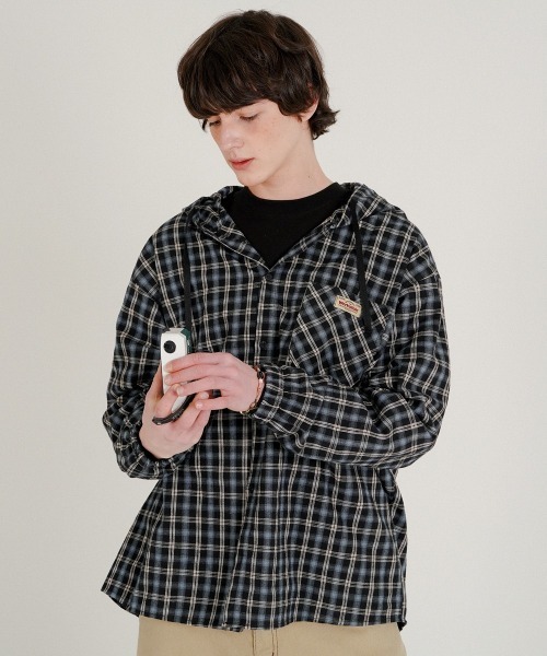 NO NEED(ノーニード)の「【WV PROJECT】Bay overfit cheak hood shirts/JILS7771(シャツ/ブラウス・メンズ・バーガンディー/ブラック・M/L/LL)」の9枚目の写真