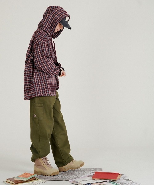 NO NEED(ノーニード)の「【WV PROJECT】Bay overfit cheak hood shirts/JILS7771(シャツ/ブラウス・メンズ・バーガンディー/ブラック・M/L/LL)」の11枚目の写真