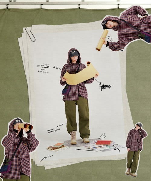 NO NEED(ノーニード)の「【WV PROJECT】Bay overfit cheak hood shirts/JILS7771(シャツ/ブラウス・メンズ・バーガンディー/ブラック・M/L/LL)」の12枚目の写真