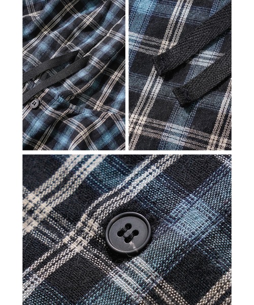NO NEED(ノーニード)の「【WV PROJECT】Bay overfit cheak hood shirts/JILS7771(シャツ/ブラウス・メンズ・バーガンディー/ブラック・M/L/LL)」の21枚目の写真