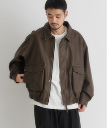 BACK NUMBER（バックナンバー）の「【BACK NUMBER】フェイクレザーフライトジャケット (ヴィンテージ加工 / A2ベース / カジュアルアウター)（ブルゾン）」