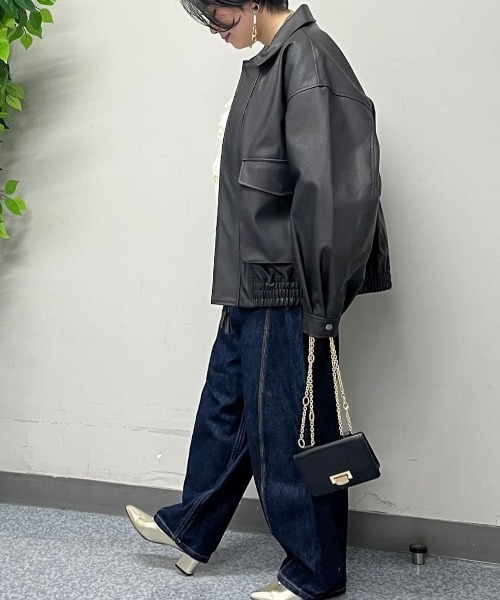 BACK NUMBER（バックナンバー）の「【BACK NUMBER】フェイクレザーフライトジャケット (ヴィンテージ加工 / A2ベース / カジュアルアウター)（ブルゾン・メンズ・ブラック/ブラウン・M/L/XL/S）」の17枚目の写真