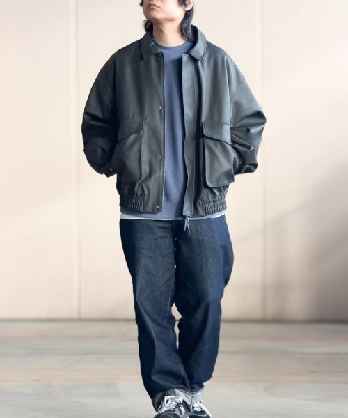 BACK NUMBER（バックナンバー）の「【BACK NUMBER】フェイクレザーフライトジャケット (ヴィンテージ加工 / A2ベース / カジュアルアウター)（ブルゾン・メンズ・ブラック/ブラウン・M/L/XL/S）」の20枚目の写真