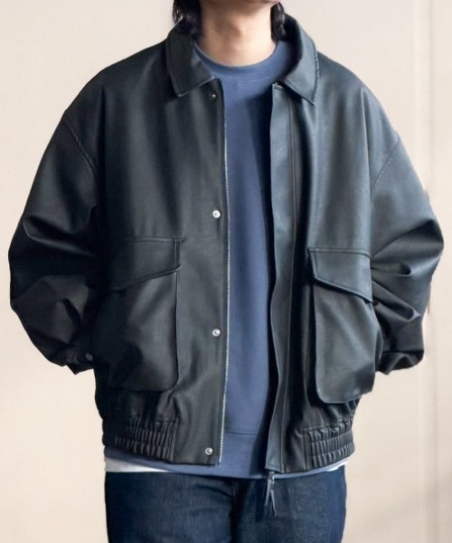 BACK NUMBER（バックナンバー）の「【BACK NUMBER】フェイクレザーフライトジャケット (ヴィンテージ加工 / A2ベース / カジュアルアウター)（ブルゾン・メンズ・ブラック/ブラウン・M/L/XL/S）」の19枚目の写真