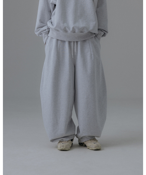 ANGLAN(アングラン)の「Steady Sweat Balloon Pants - White Melange(スウェットパンツ・メンズ・その他・1/2)」の1枚目の写真