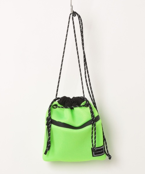 FLASH PACKER（フラッシュパッカー）の「FLASH PACKER フラッシュパッカー / メッシュ 巾着ミニショルダーバッグ // XNB-POUCH(MESH)（ショルダーバッグ・メンズ・カーキ/ブラック/イエロー・FREE）」の12枚目の写真