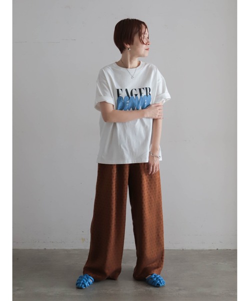 FIL DE FER（フィルデフェール）の「【予約】グラフィティロゴプリント　半袖TEE（Tシャツ/カットソー・レディース・ライトグリーン/ホワイト・FREE）」の8枚目の写真