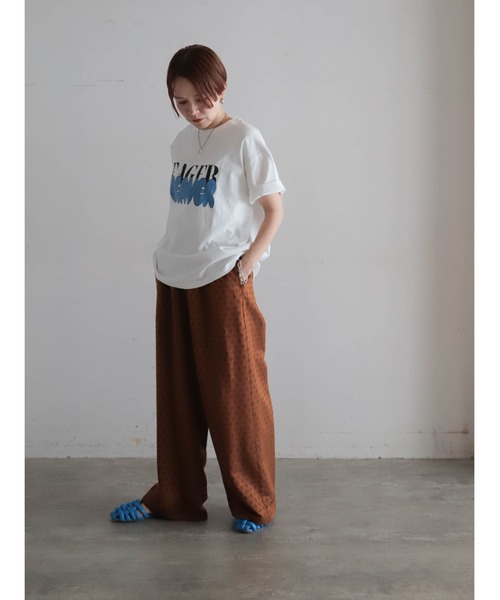 FIL DE FER（フィルデフェール）の「【予約】グラフィティロゴプリント　半袖TEE（Tシャツ/カットソー・レディース・ライトグリーン/ホワイト・FREE）」の6枚目の写真