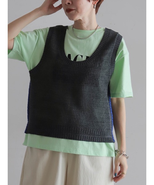 FIL DE FER（フィルデフェール）の「【予約】グラフィティロゴプリント　半袖TEE（Tシャツ/カットソー・レディース・ライトグリーン/ホワイト・FREE）」の22枚目の写真