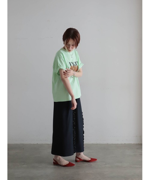 FIL DE FER（フィルデフェール）の「【予約】グラフィティロゴプリント　半袖TEE（Tシャツ/カットソー・レディース・ライトグリーン/ホワイト・FREE）」の13枚目の写真