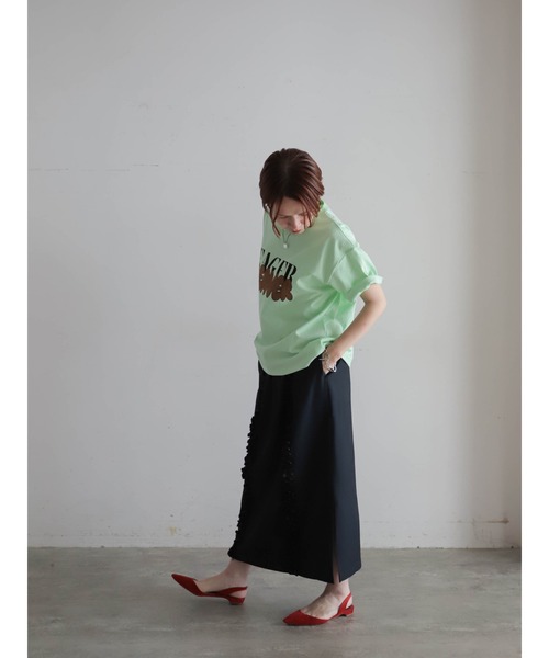 FIL DE FER（フィルデフェール）の「【予約】グラフィティロゴプリント　半袖TEE（Tシャツ/カットソー・レディース・ライトグリーン/ホワイト・FREE）」の15枚目の写真