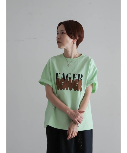 FIL DE FER（フィルデフェール）の「【予約】グラフィティロゴプリント　半袖TEE（Tシャツ/カットソー・レディース・ライトグリーン/ホワイト・FREE）」の12枚目の写真