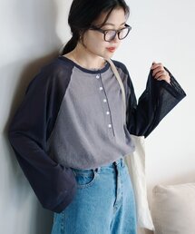 CIAOPANIC TYPY | 【2WAY】シアーラグランヘンリーネックTee(Tシャツ/カットソー)