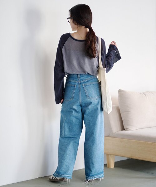 CIAOPANIC TYPY（チャオパニックティピー）の「【2WAY】シアーラグランヘンリーネックTee（Tシャツ/カットソー・レディース・グレー/イエロー/アイボリー/ミント・ONE SIZE）」の6枚目の写真