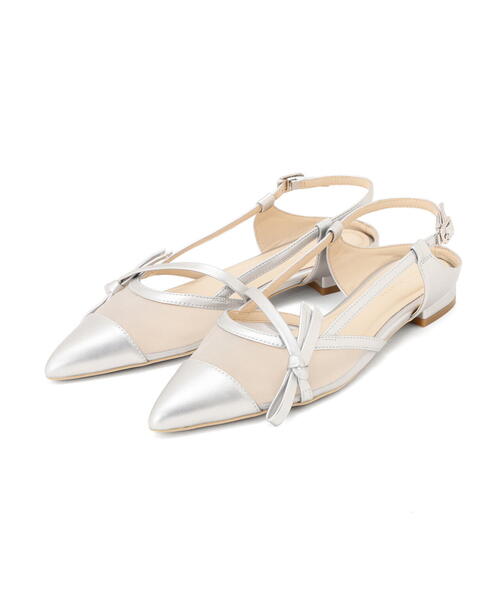 EDIT COLOGNE（エディットコロン）の「シアーリボンフラットシューズ（パンプス・レディース・ブラック/シルバー/ベージュ・23.0cm/23.5cm/24.0cm）」の9枚目の写真