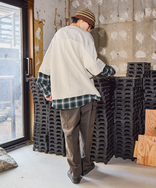 niko and...（ニコアンド）の「レイヤードスリーブプルオーバー（Tシャツ/カットソー・メンズ・ブラウン/ライトグレー/ブラック・LARGE/MEDIUM）」の22枚目の写真